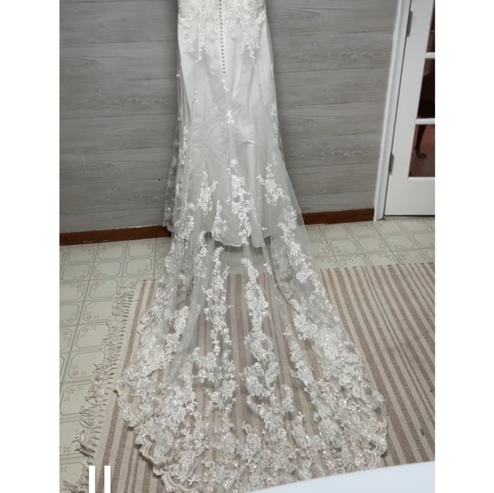 Chtistia wu size 20 wedding dress . Beautifully beaded all over.